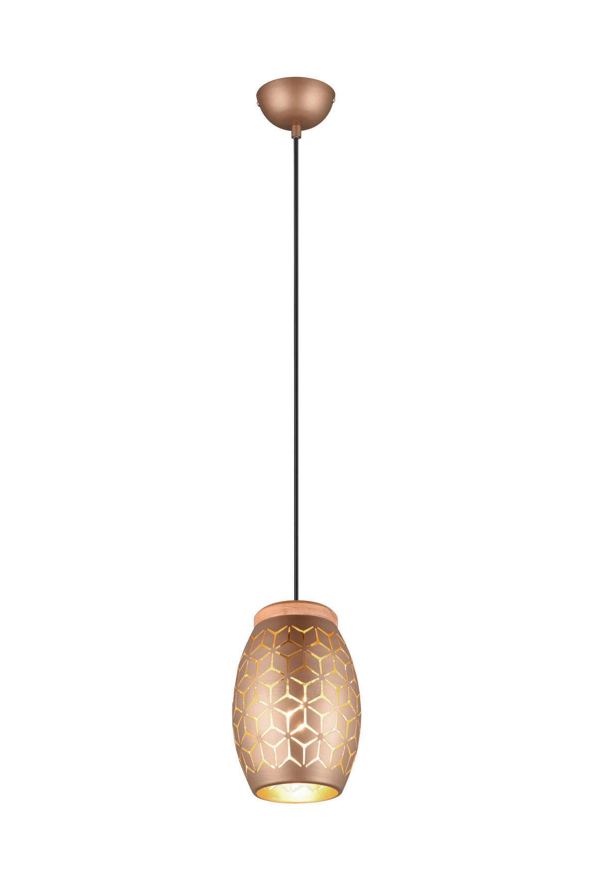 PENDELLEUCHTE 15/150 cm    - Bronzefarben, Konventionell, Holz/Metall (15/150cm)