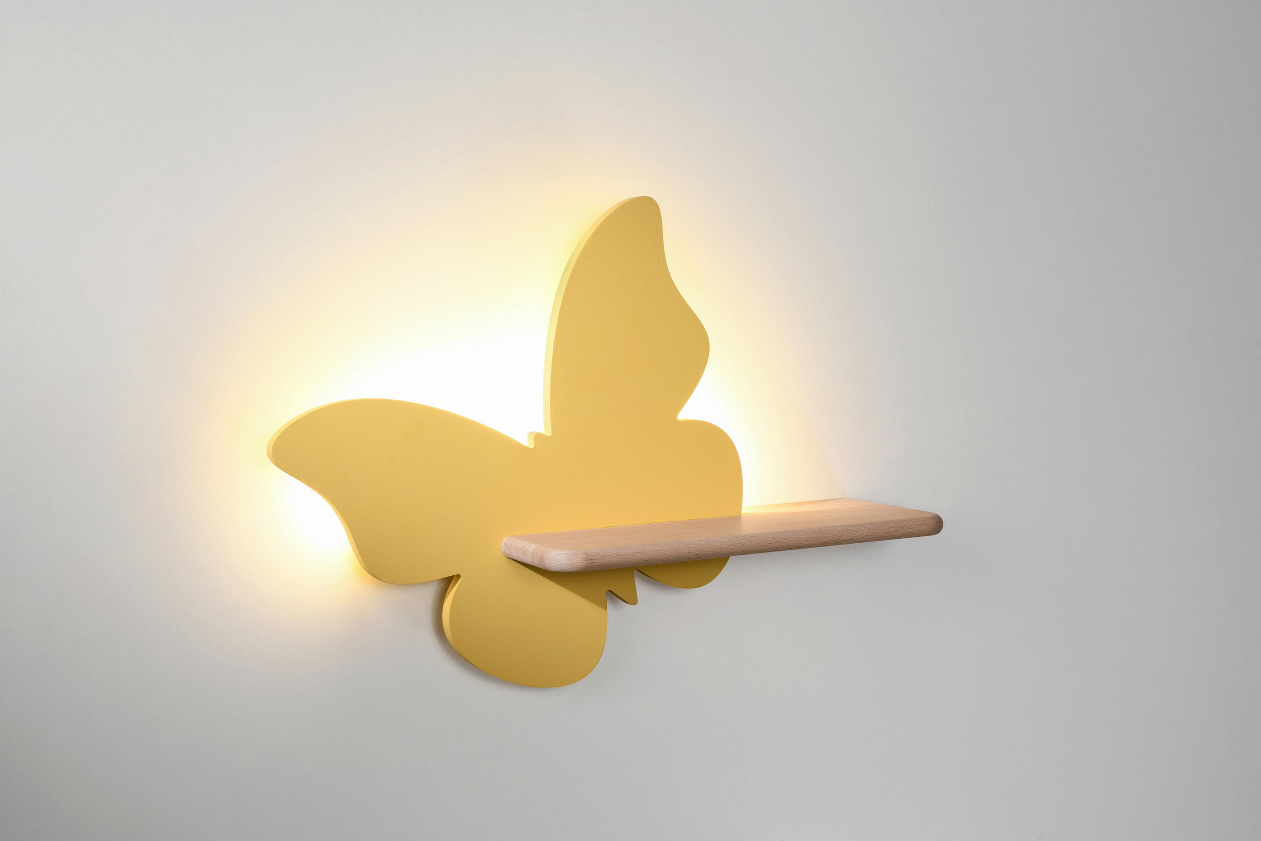 KINDERWANDLEUCHTE Butterfly 40/12/29.5 cm   - Goldfarben, Basics, Holz/Holzwerkstoff (40/12/29.5cm)