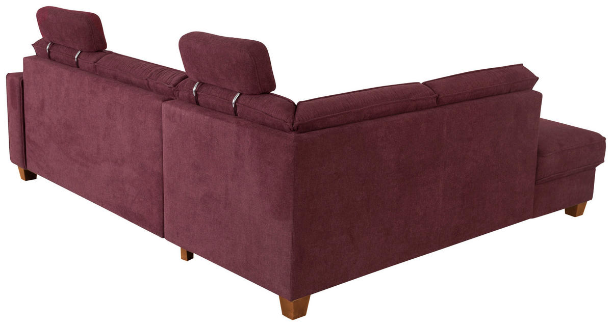 ECKSOFA in Flachgewebe Dunkelrot  - Eichefarben/Dunkelrot, Konventionell, Holz/Textil (213/236cm) - Sit & More