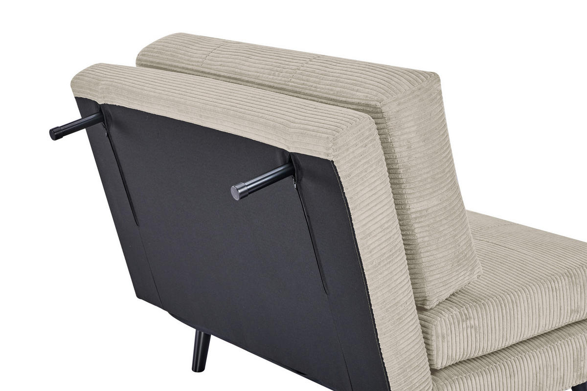 SCHLAFSESSEL Cord Beige    - Beige/Schwarz, Design, Holz/Textil (100/82/91cm) - Ti'me