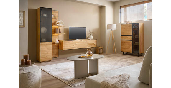 LOWBOARD  in 180/35,2/42 cm  - Wildeiche/Schwarz, Natur, Holz/Holzwerkstoff (180/35,2/42cm) - Linea Natura