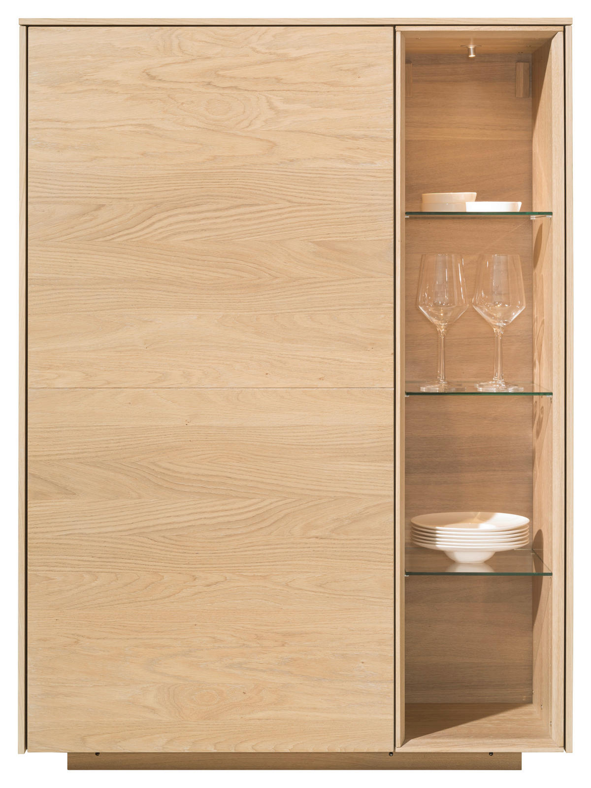 HIGHBOARD Eichefarben  97,8/134,2/41,9 cm  - Eichefarben, Design, Glas/Holz (97,8/134,2/41,9cm) - Team 7