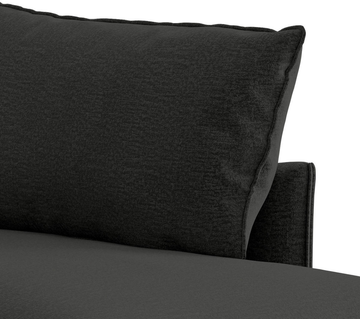 ECKSOFA in Flachgewebe Dunkelgrau  - Dunkelgrau/Schwarz, Design, Textil/Metall (267/204cm) - Livetastic