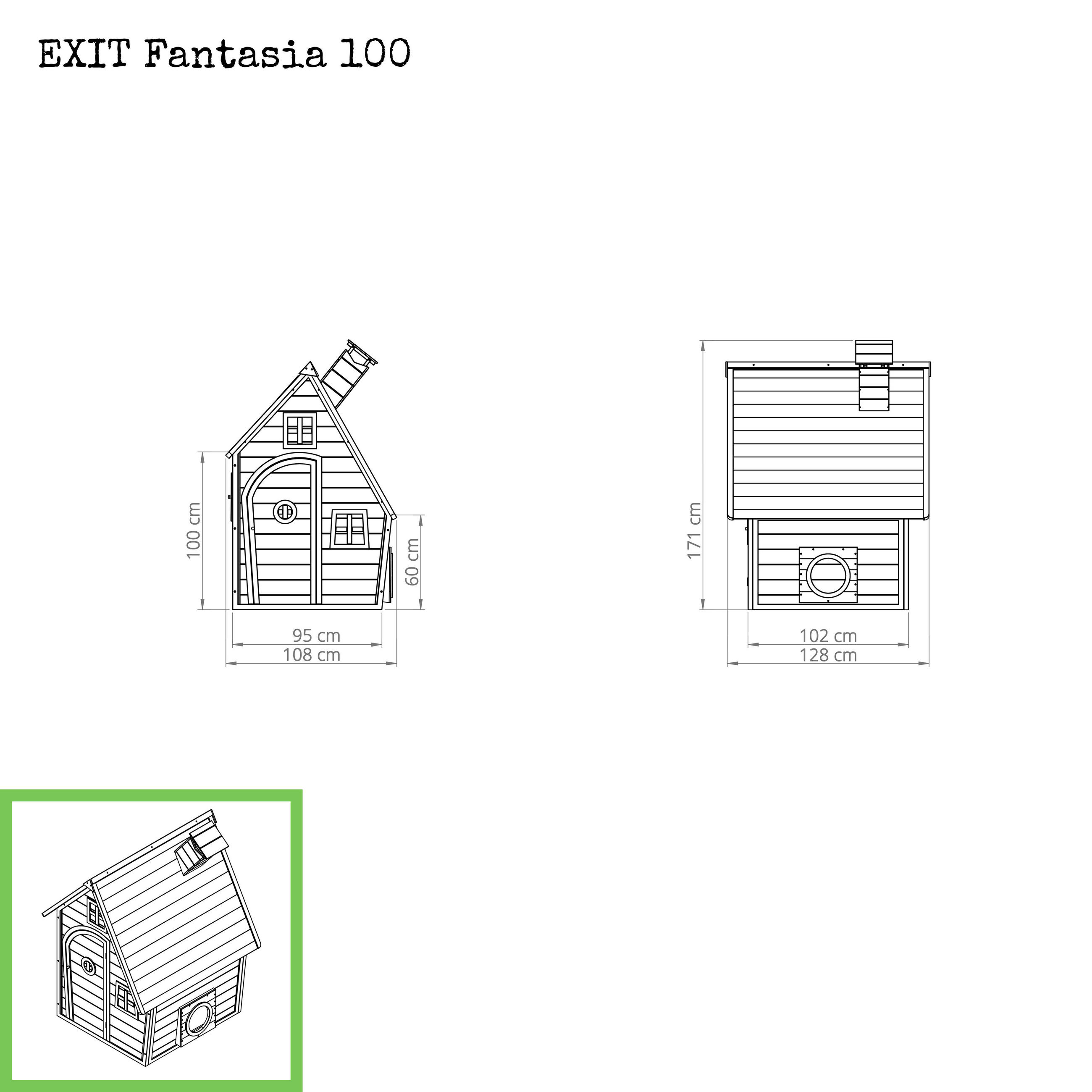 SPIELHAUS  - Naturfarben, KONVENTIONELL, Holz (128/108/171cm) - EXIT Toys