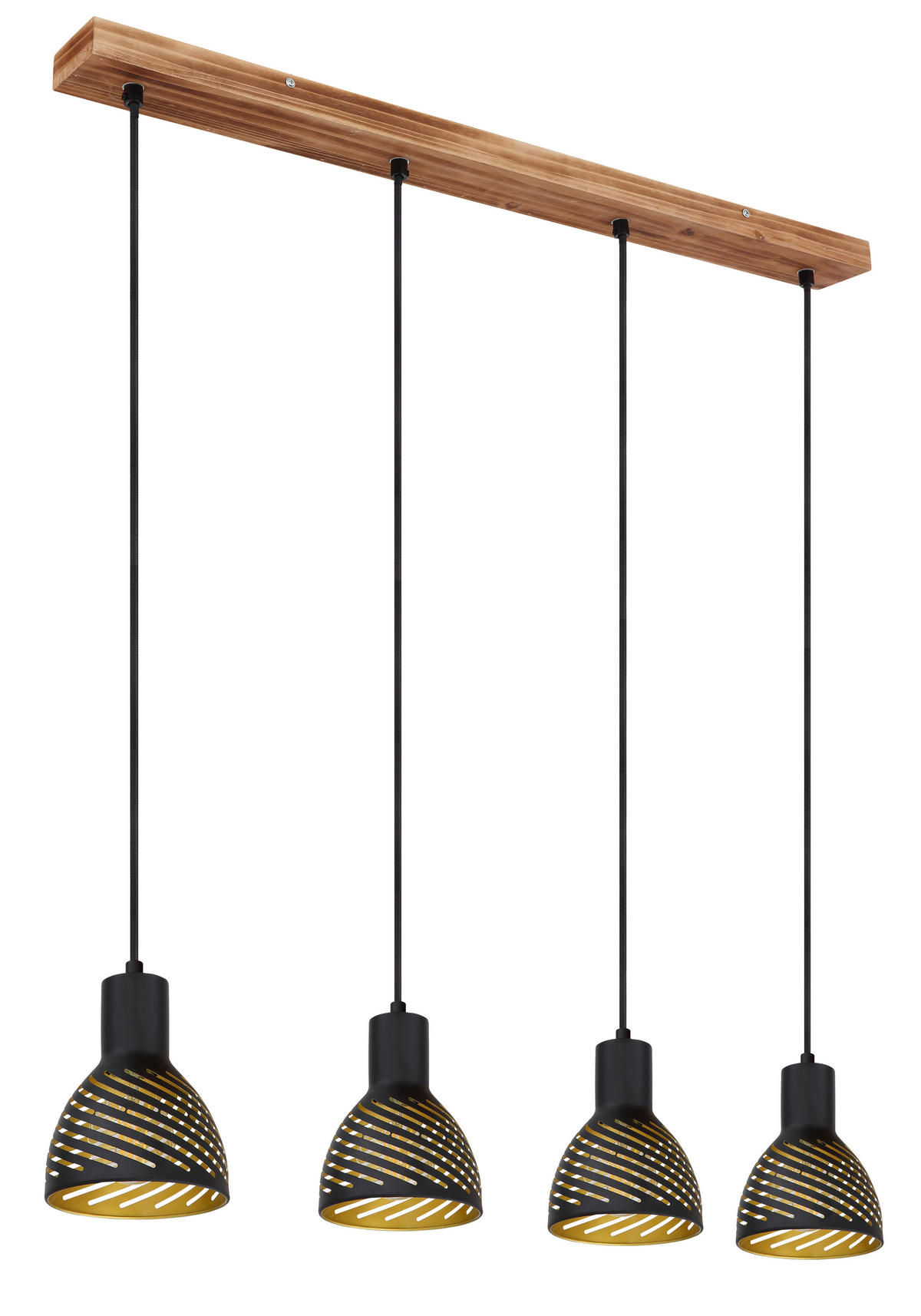 HÄNGELEUCHTE 90/12,5/120 cm    - Goldfarben/Schwarz, Basics, Metall (90/12,5/120cm) - Globo