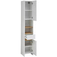 HOCHSCHRANK 32,4/182,8/32,2 cm - Eichefarben/Weiß, KONVENTIONELL, Holzwerkstoff (32,4/182,8/32,2cm) - Xora