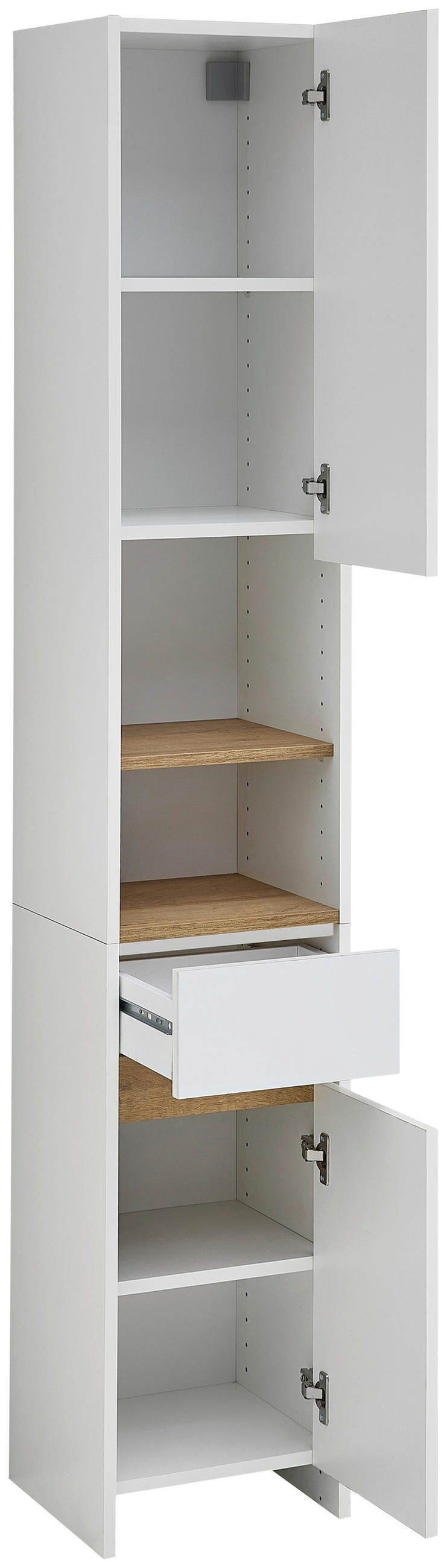 HOCHSCHRANK 32,4/182,8/32,2 cm  - Eichefarben/Weiß, KONVENTIONELL, Holzwerkstoff (32,4/182,8/32,2cm) - Xora