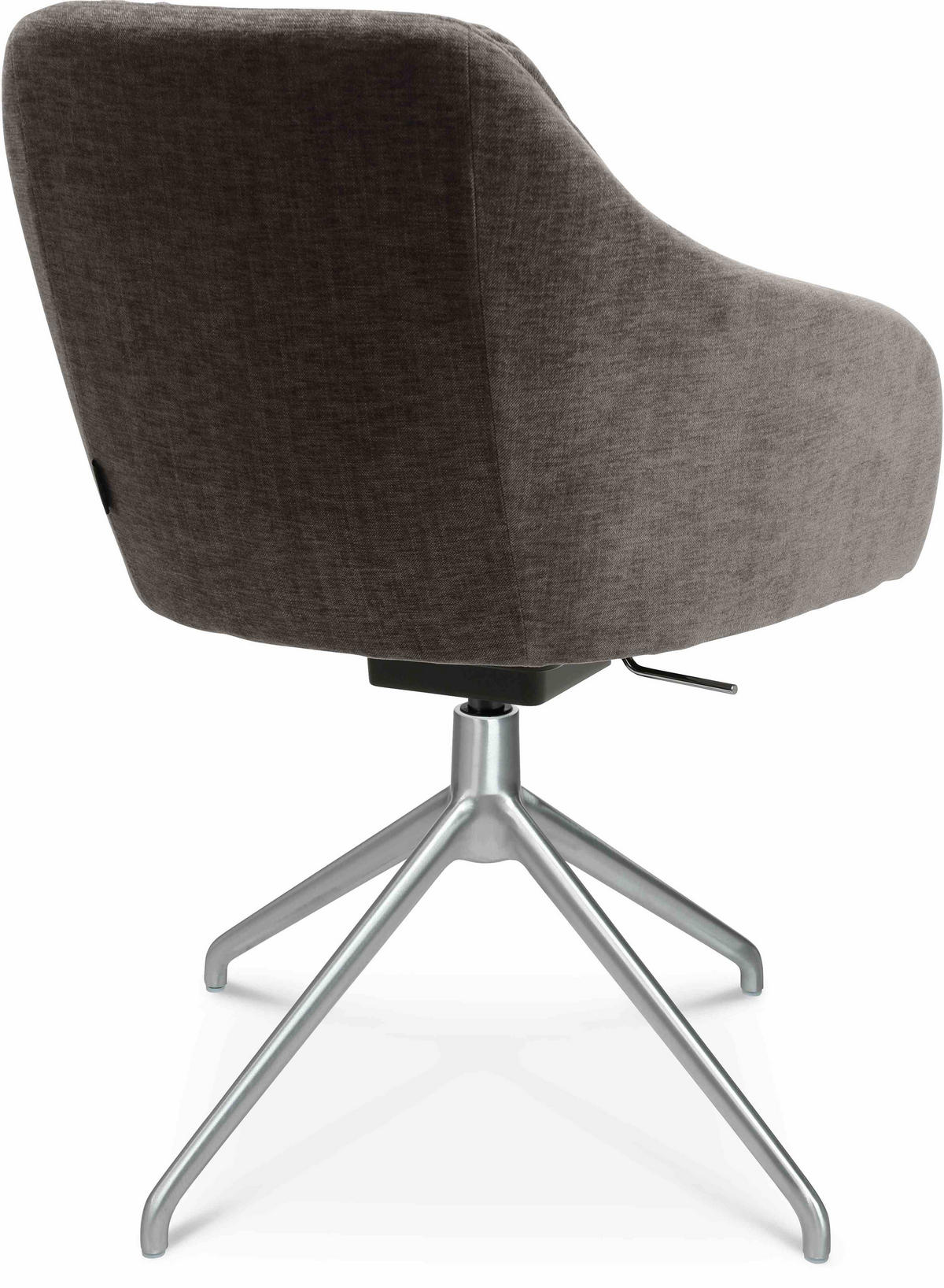 ARMLEHNSTUHL  in Aluminium Velours  - Taupe/Alufarben, Design, Textil/Metall (58/81,5-84,5/60cm) - Johann Jakob