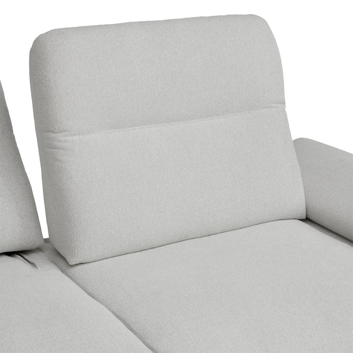 ECKSOFA in Chenille, Flachgewebe Grauweiss  - Schwarz/Grauweiss, Design, Textil/Metall (318/165cm) - Xora