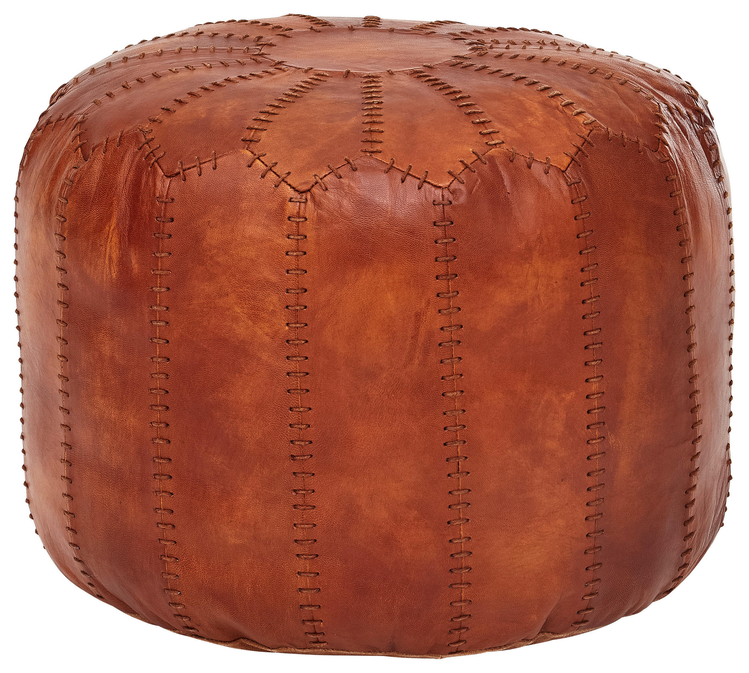 POUF 52/40/52 cm  - Braun, LIFESTYLE, Leder (52/40/52cm) - MID.YOU