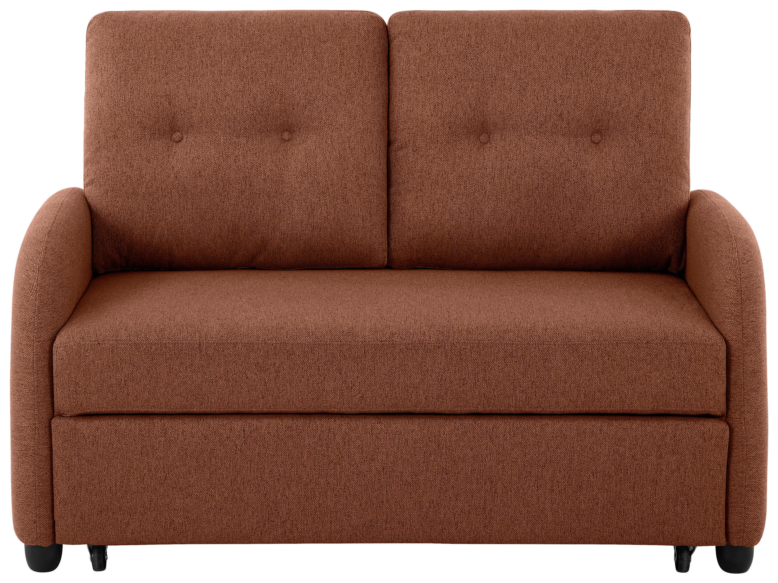 BÄDDSOFFA i linneimitation rostfärgad  - svart/rostfärgad, Design, textil/plast (140/94/95cm) - Livetastic