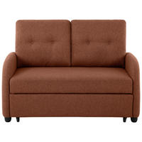 SCHLAFSOFA in Textil Rostfarben  - Rostfarben/Schwarz, Design, Kunststoff/Textil (140/94/95cm) - Livetastic
