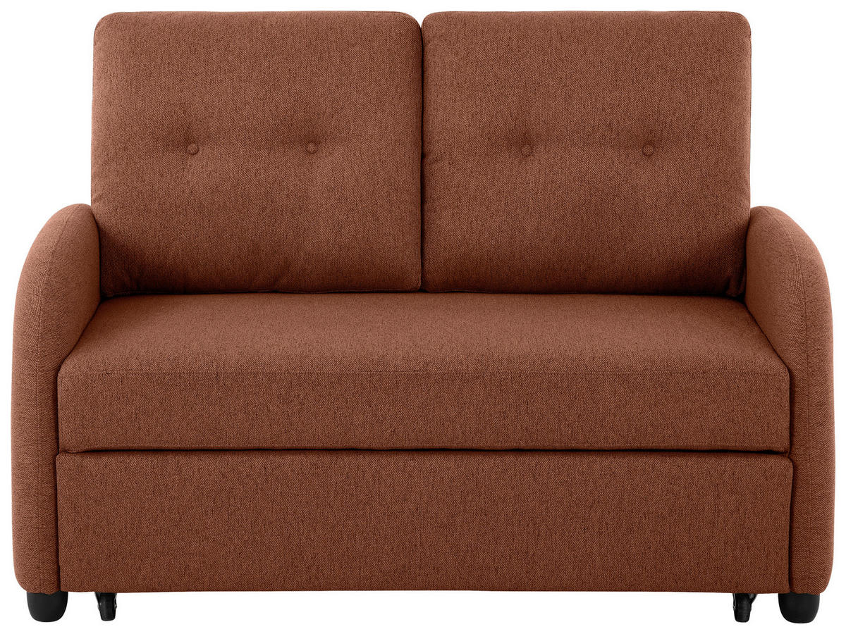 SCHLAFSOFA in Textil Rostfarben  - Rostfarben/Schwarz, Design, Kunststoff/Textil (140/94/95cm) - Livetastic