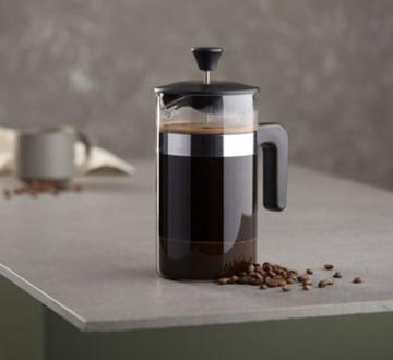 KAFFEPRESS  - kromfärg/svart, Basics, metall/glas (12,5/14/11,2cm)