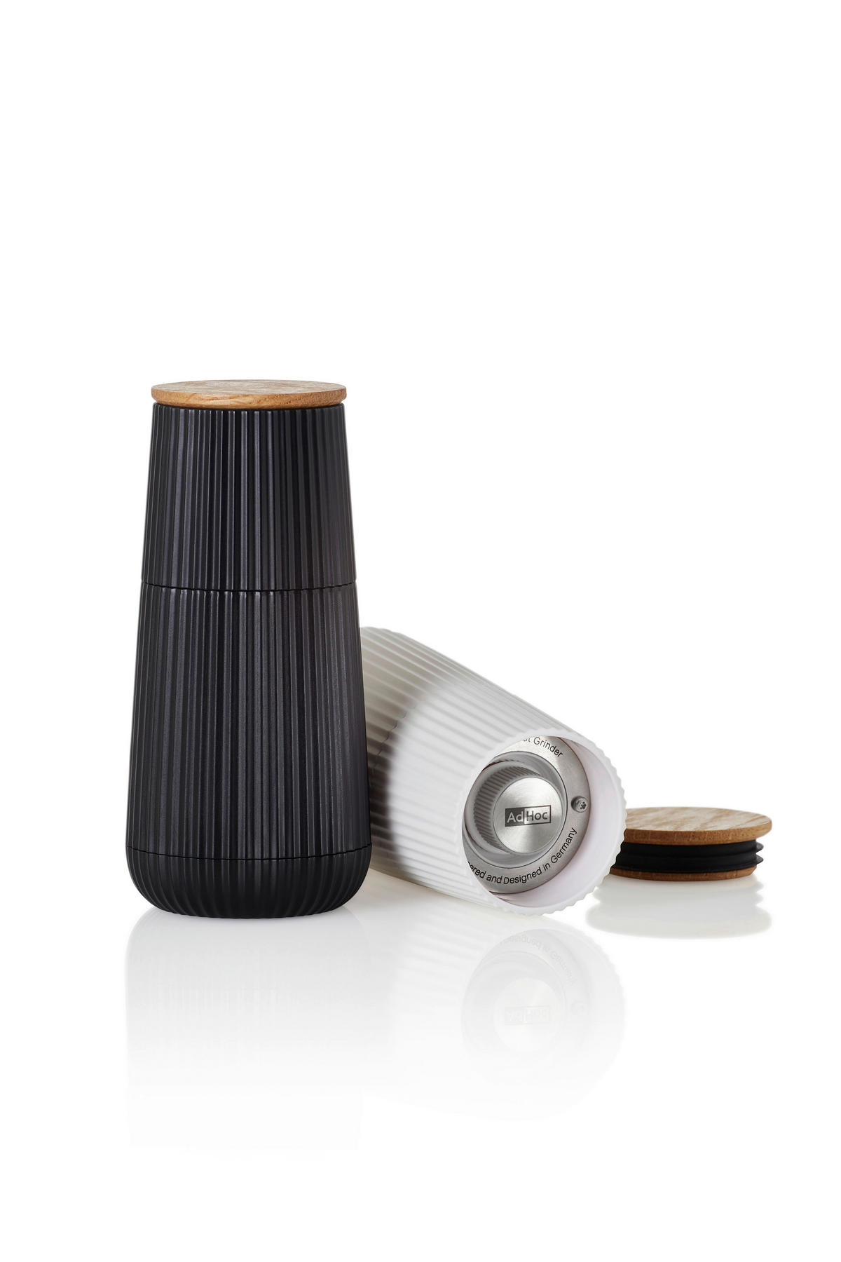 SALZ- UND PFEFFERMÜHLE SCAPE  - Schwarz/Weiß, Design, Keramik/Kunststoff (5,8/12,3cm) - AdHoc