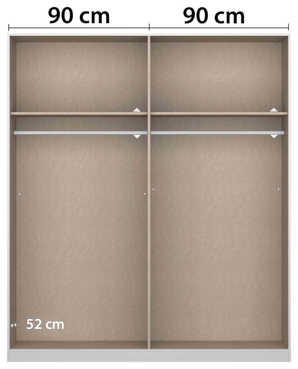 DREHTÜRENSCHRANK in Champagner, Eiche Artisan  - Champagner/Eiche Artisan, Modern, Glas/Holzwerkstoff (181/210/54cm) - Rauch Möbel