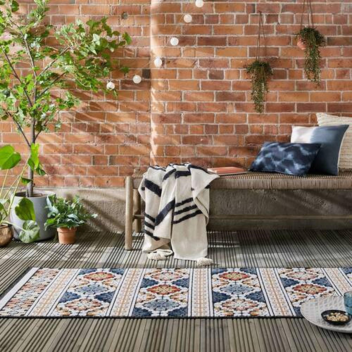 LÄUFER 80/230 cm Plaza Outdoor  - Dunkelblau, Basics, Textil (80/230cm) - Xora