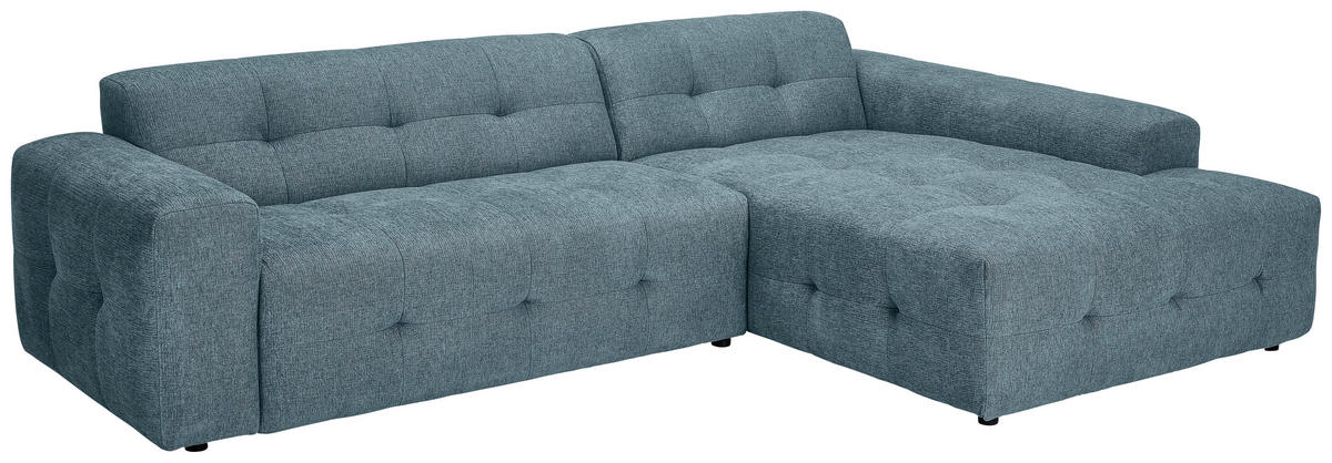 ECKSOFA in Flachgewebe Petrol  - Petrol/Schwarz, Konventionell, Kunststoff/Textil (292/189cm) - Carryhome