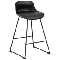 BARHOCKER Lederlook (vegan) Schwarz  - Schwarz, MODERN, Textil/Metall (50/84/49cm) - MID.YOU