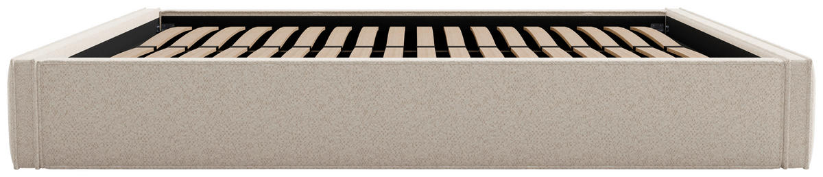 POLSTERBETT 120/200 cm,  in Beige, Lattenrost, Bettkasten,  - Beige/Schwarz, Design, Holz/Textil (120/200cm) - Chameo