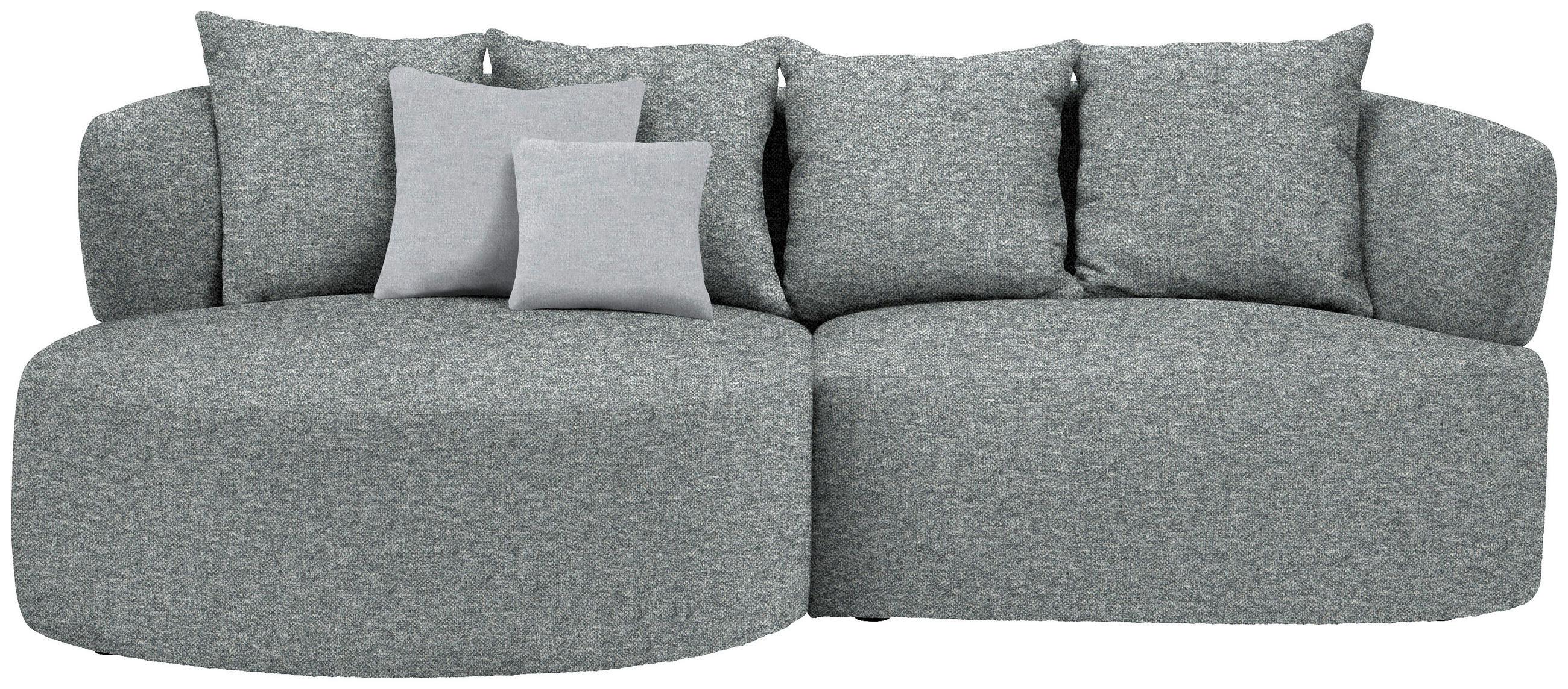 ECKSOFA in Flachgewebe Grau, Grün  166/235 cm  - Schwarz/Grau, MODERN, Kunststoff/Textil (166/235cm) - Hom`in