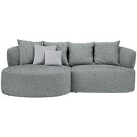 ECKSOFA in Flachgewebe Grau, Grün  166/235 cm  - Schwarz/Grau, MODERN, Kunststoff/Textil (166/235cm) - Hom`in