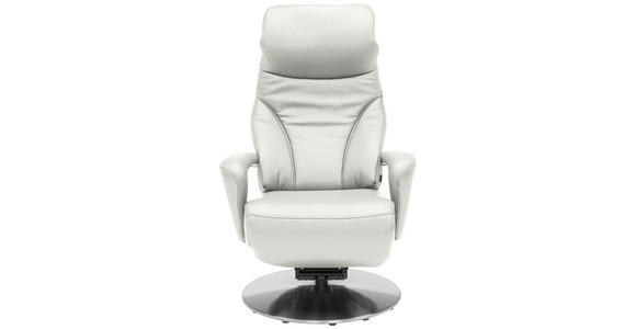 RELAXSESSEL in Leder Creme  - Edelstahlfarben/Creme, Design, Leder/Metall (75/117/88cm) - Dieter Knoll