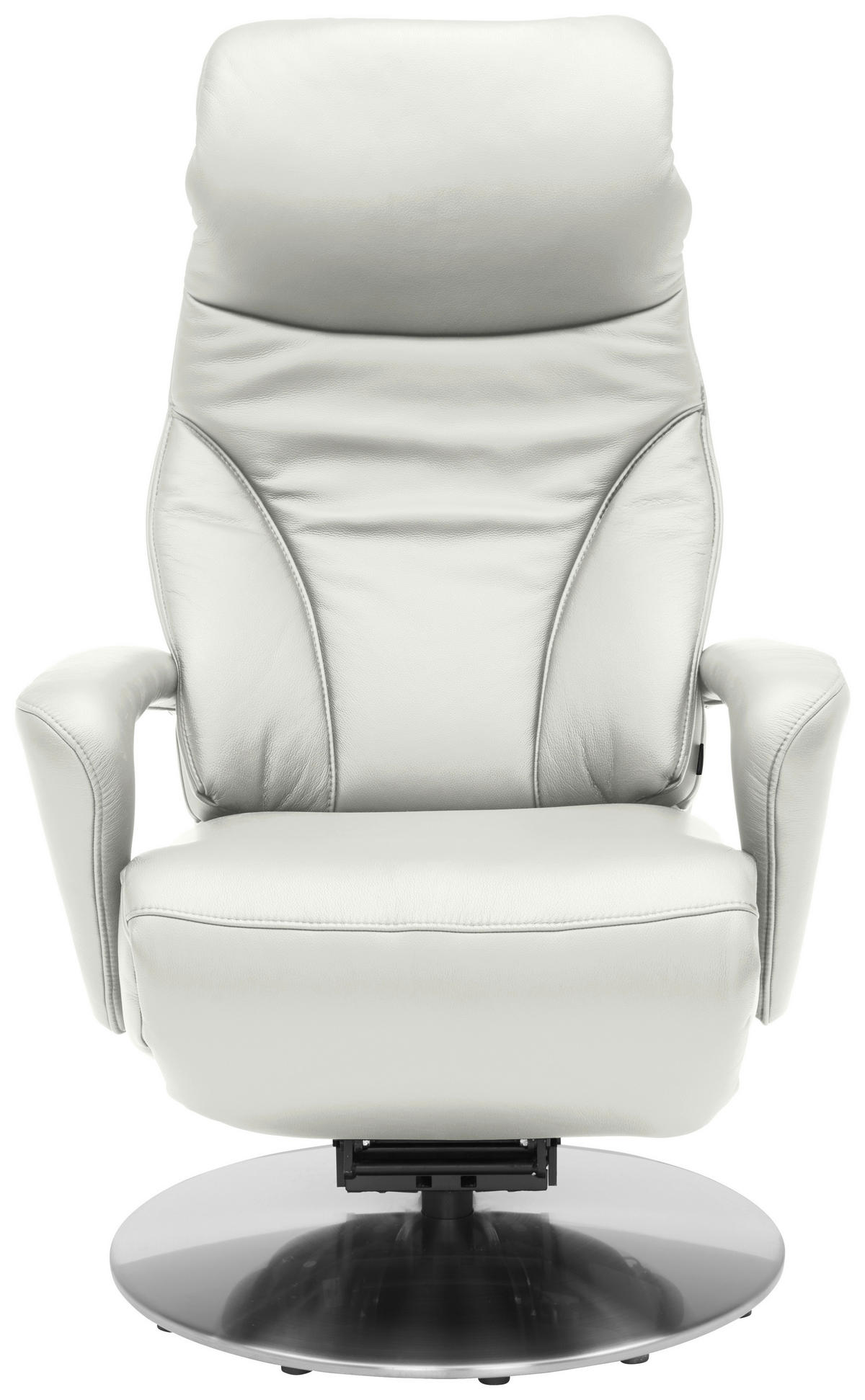 RELAXSESSEL in Leder Creme  - Edelstahlfarben/Creme, Design, Leder/Metall (75/117/88cm) - Dieter Knoll