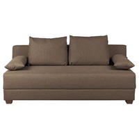 SCHLAFSOFA  mit Schlafen auf Sitzhöhe, Rücken echt Webstoff Braun  - Dunkelbraun/Braun, Design, Holz/Textil (202/85/110cm) - MID.YOU