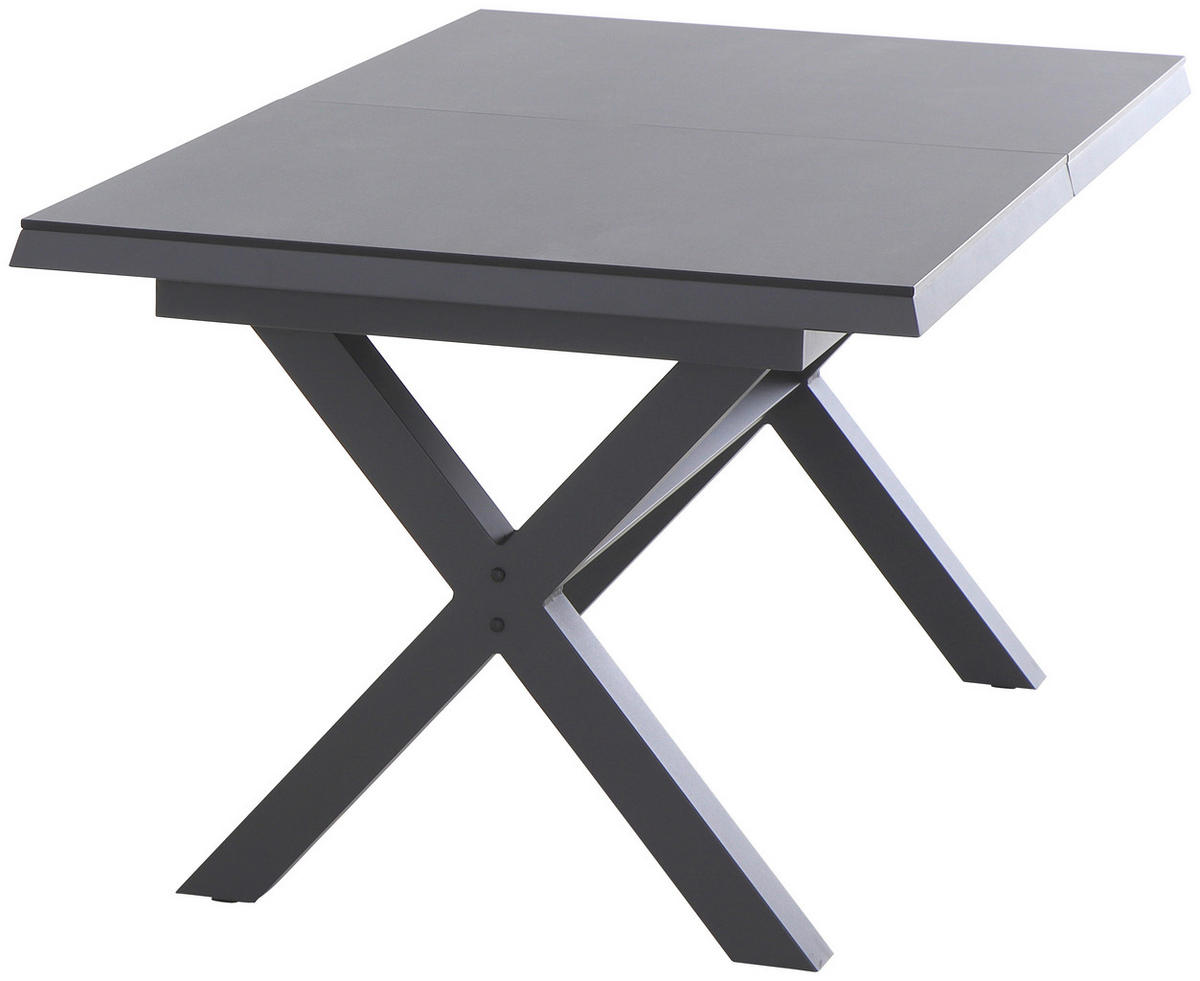 GARTENTISCH 200-260/100/77 cm Metall rechteckig  - Anthrazit, Basics, Kunststoff/Metall (200-260/100/77cm) - Siena Garden