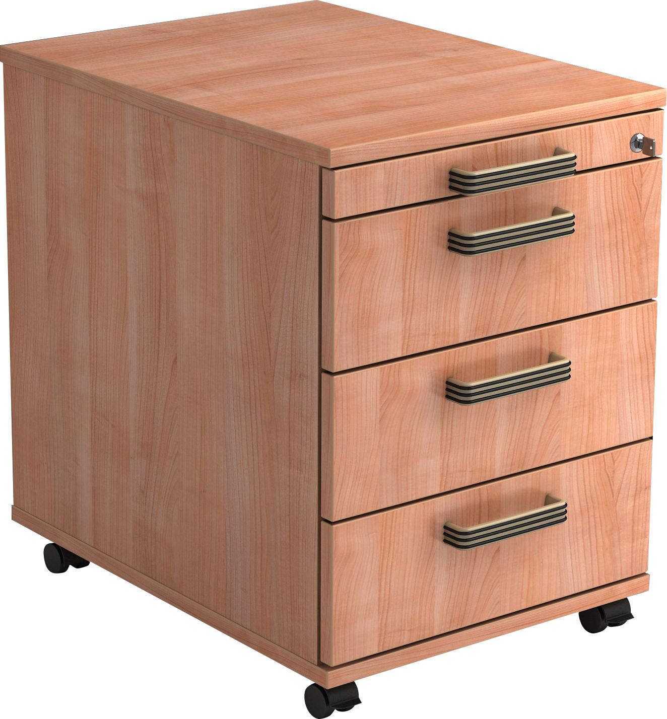 ROLLCONTAINER 42,8/59/56 cm  - Nussbaumfarben/Schwarz, KONVENTIONELL, Holzwerkstoff/Kunststoff (42,8/59/56cm) - Venda