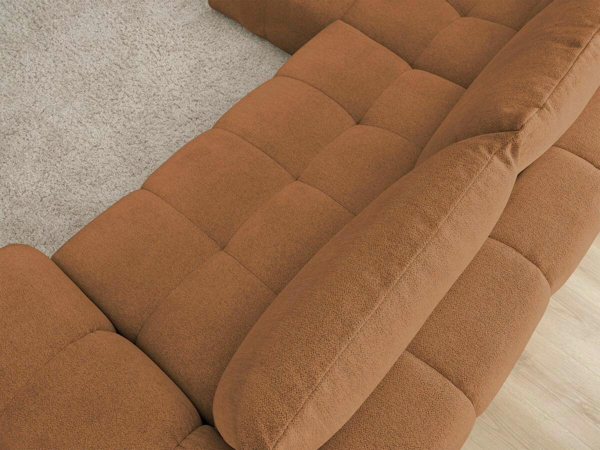 ECKSCHLAFSOFA EVEREST  mit Rücken echt, Armteil links, Armteil rechts Flachgewebe Orange  - Schwarz/Orange, MODERN, Kunststoff/Textil (180/318cm) - Livetastic