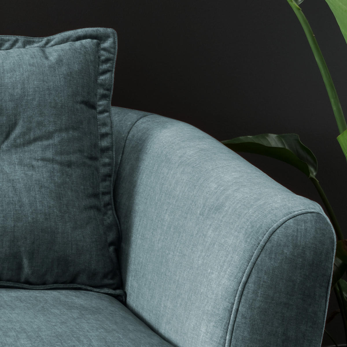 2,5-SITZER in Velours Blau  - Blau/Buchefarben, Modern, Holz/Textil (196/94/103cm) - Livetastic