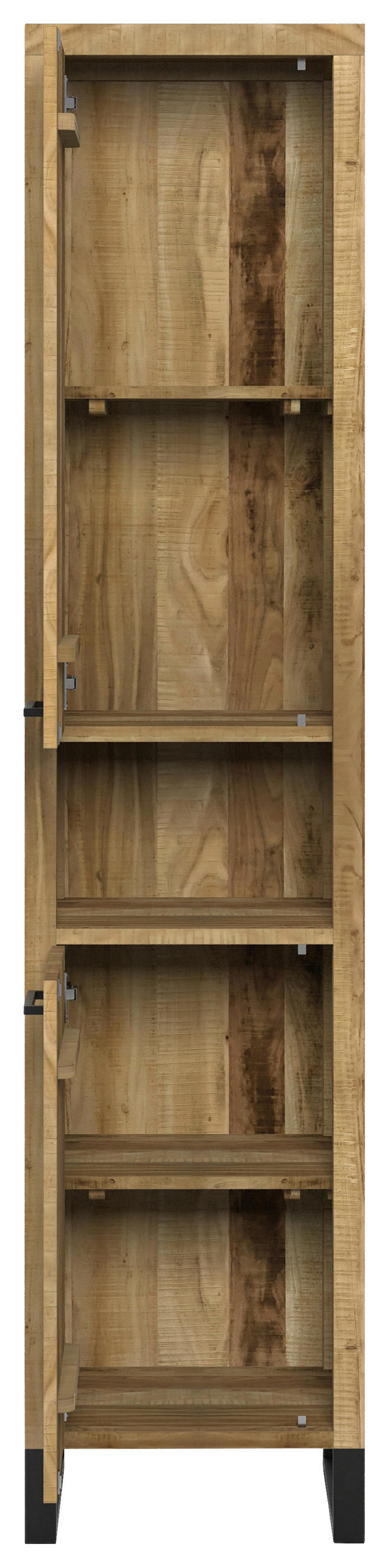 HOCHSCHRANK 43/192/40 cm  - Schwarz/Akaziefarben, Natur, Holz/Metall (43/192/40cm) - Livetastic