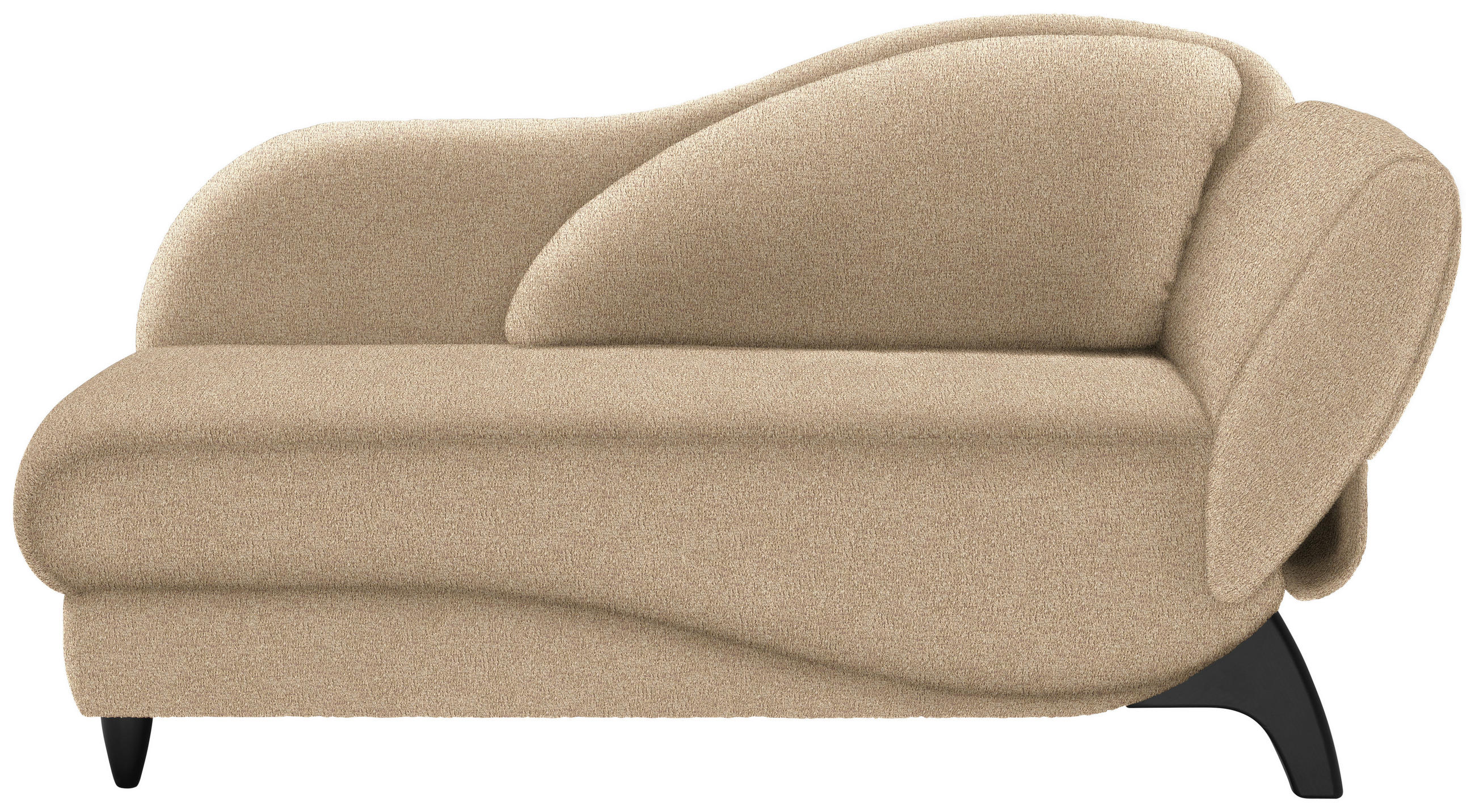 LIEGE  in Webstoff Beige  - Beige/Schwarz, MODERN, Holz/Textil (171-190/87/84cm) - Joka