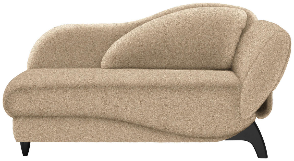 LIEGE  in Webstoff Beige  - Beige/Schwarz, MODERN, Holz/Textil (171-190/87/84cm) - Joka