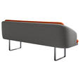 SITZBANK 255/89/68 cm Velours, Flachgewebe Anthrazit, Kupferfarben Metall  - Anthrazit/Schwarz, Design, Textil/Metall (255/89/68cm) - Dieter Knoll