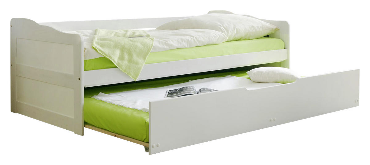 AUSZIEHBETT 90/200 cm Weiss  - Weiss, Natur, Holz/Kunststoff (90/200cm) - MID.YOU