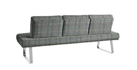 SITZBANK 209/92/78 cm  in Blau, Olivgrün  - Chromfarben/Blau, Design, Textil/Metall (209/92/78cm) - Dieter Knoll