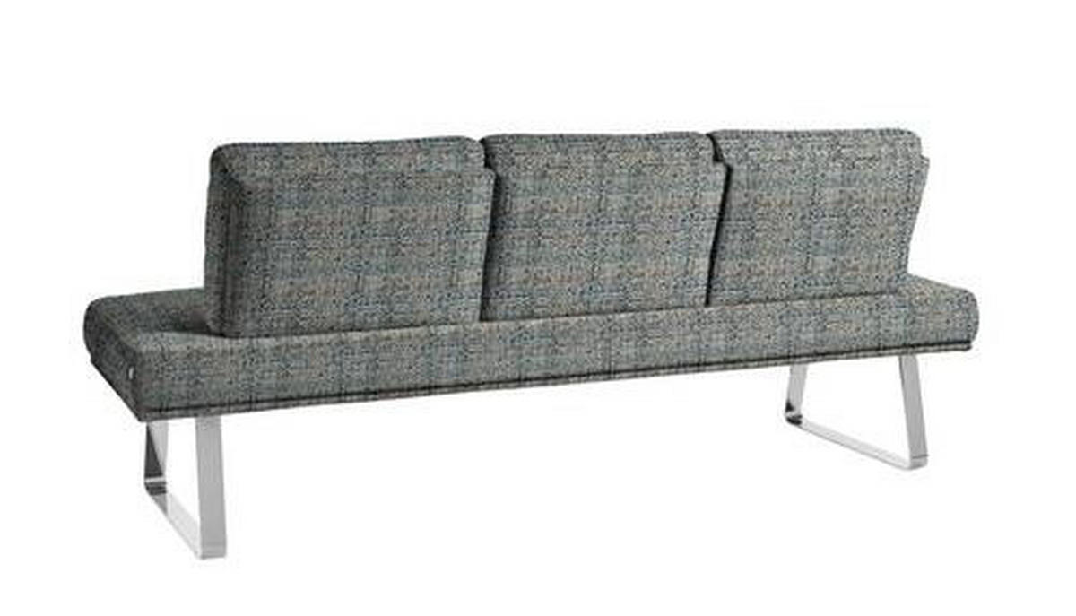 SITZBANK 224/92/78 cm  in Blau, Olivgrün  - Chromfarben/Blau, Design, Textil/Metall (224/92/78cm) - Dieter Knoll