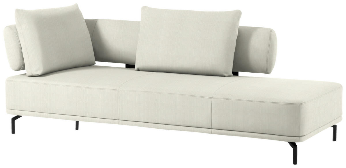 RÉCAMIERE in Flachgewebe Naturfarben  - Schwarz/Naturfarben, Design, Textil/Metall (227/89/101cm) - Dieter Knoll