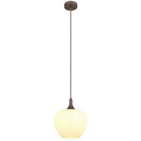 HÄNGELEUCHTE 24/120 cm    - Opal/Braun, Konventionell, Glas/Textil (24/120cm) - Globo