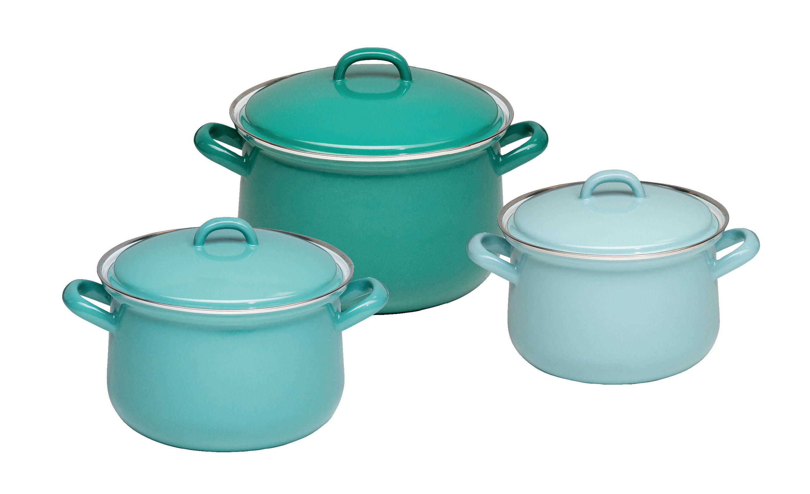 KOCHTOPFSET 6-teilig  - Grün, Basics, Metall (38/29/28,5cm) - Riess