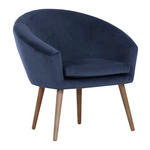 SESSEL in Samt Dunkelblau  - Naturfarben/Dunkelblau, Design, Holz/Textil (73/73/66cm) - Carryhome