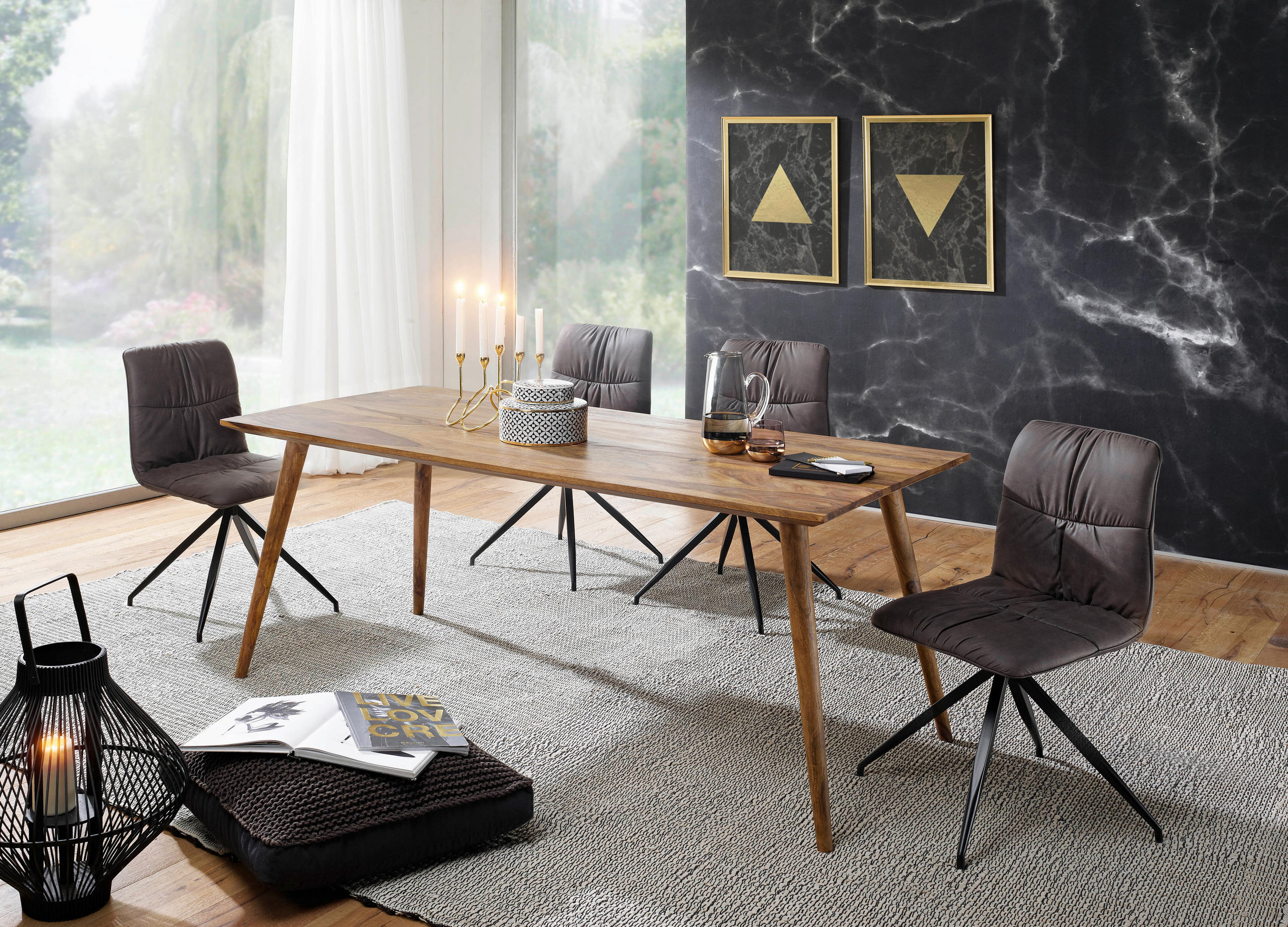 ESSTISCH in Holz 160/80/76 cm  - Sheeshamfarben, Design, Holz (160/80/76cm) - MID.YOU