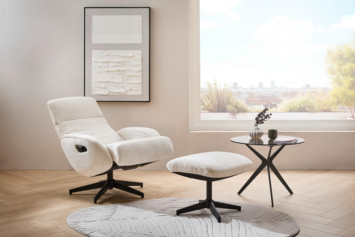 RELAX FOTEL SZETT - bézs/fekete, Design, textil/fém (77/107/75cm) - Xora