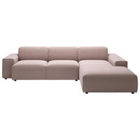 ECKSOFA 9125 Rosa Cord  - Schwarz/Rosa, Design, Kunststoff/Textil (300/189cm) - Pure Home Lifestyle