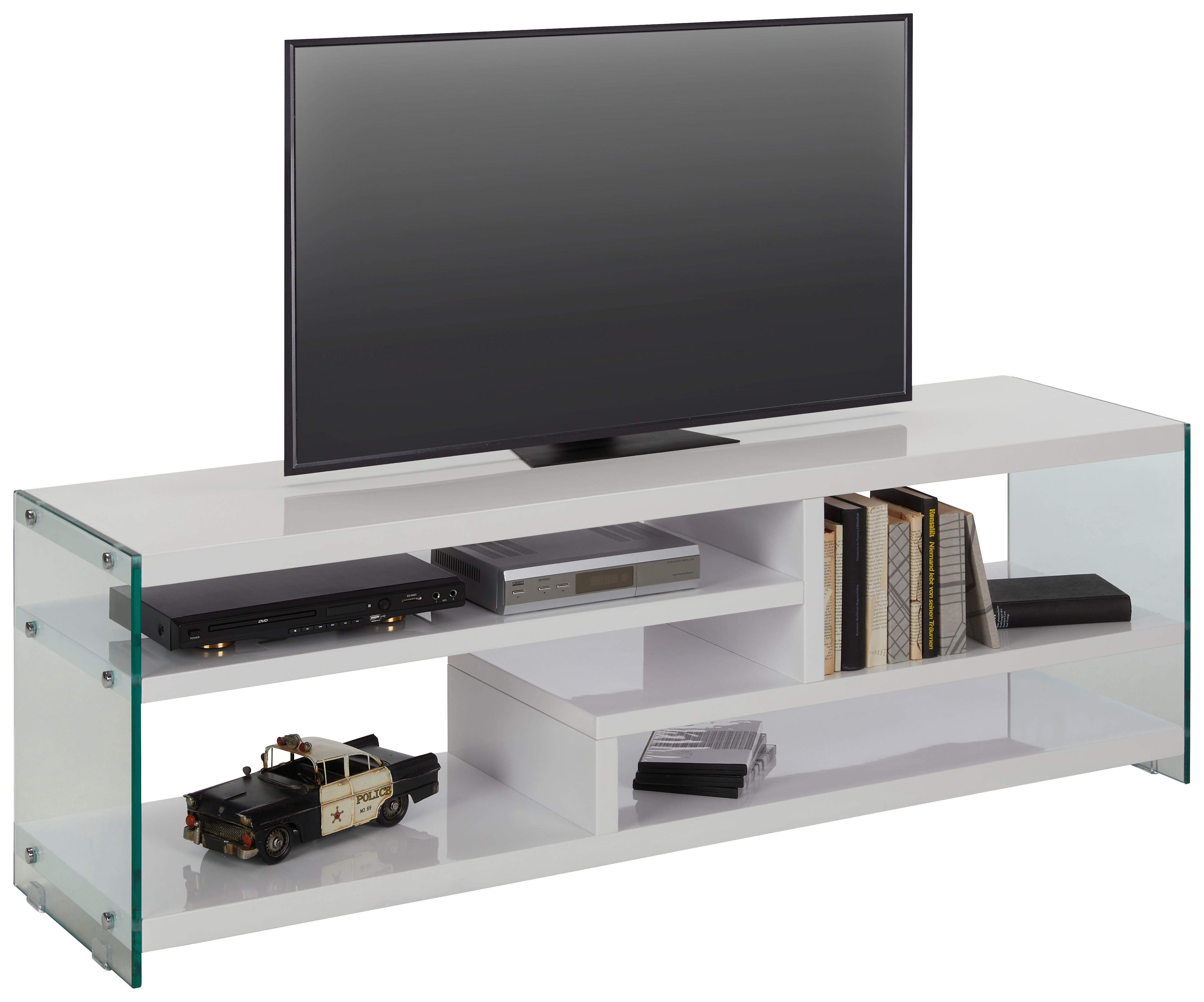 LOWBOARD  in 150/56/40 cm  - Weiß, MODERN, Glas/Holzwerkstoff (150/56/40cm) - Modern Living