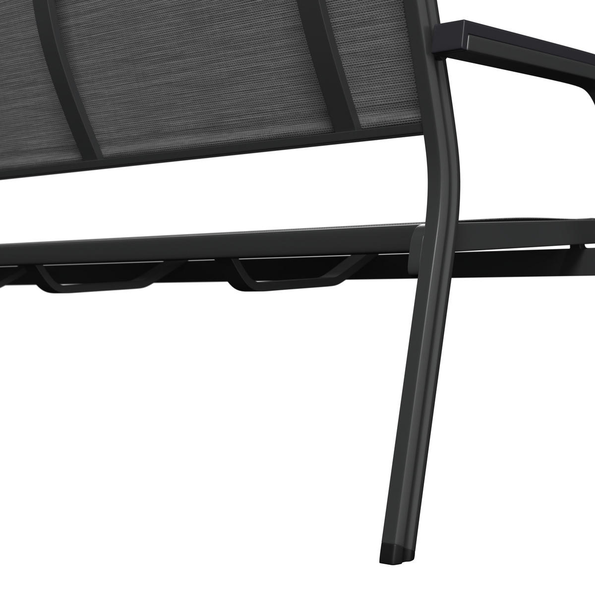 3-SITZER-BANK 190,5/97/67 cm  in Anthrazit, Grau  - Anthrazit/Grau, KONVENTIONELL, Textil/Metall (190,5/97/67cm) - Kettler