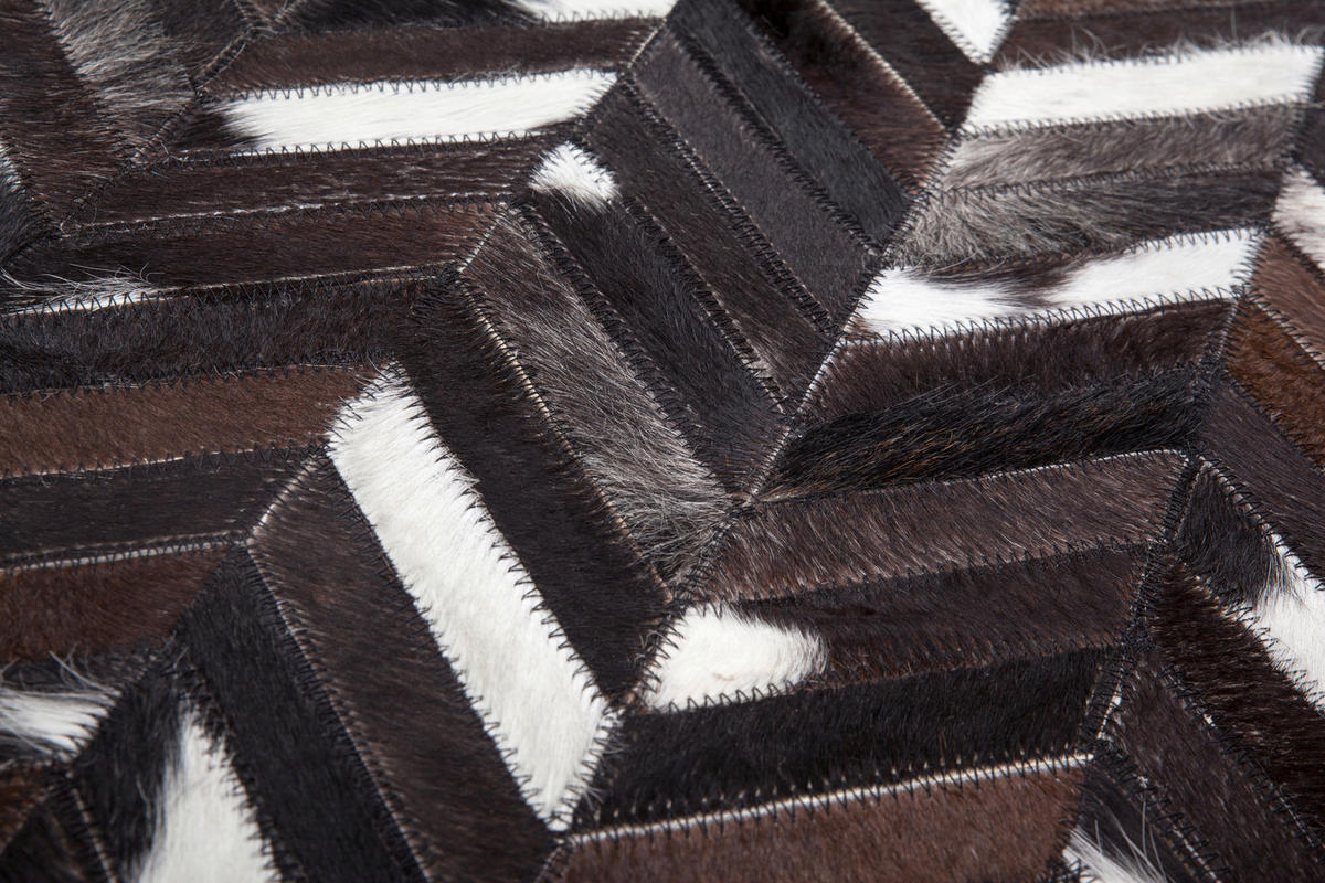 KOŽNI TEPIH 90/160 cm   smeđa  Patchwork  - smeđa, Natur, koža/tekstil (90/160cm)